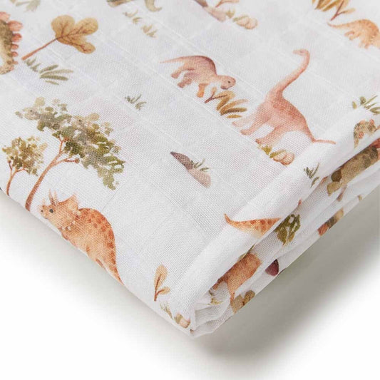 Snuggle Hunny Kids- Dino Organic Muslin Wrap