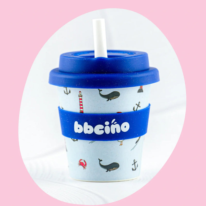 BBCino- Nautical Baby Babycino Cup & Straw 120mL