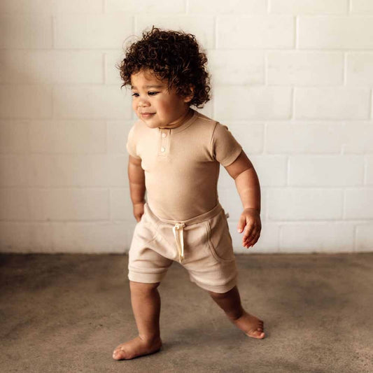 Snuggle Hunny - Pebble Short Sleeve Organic Bodysuit