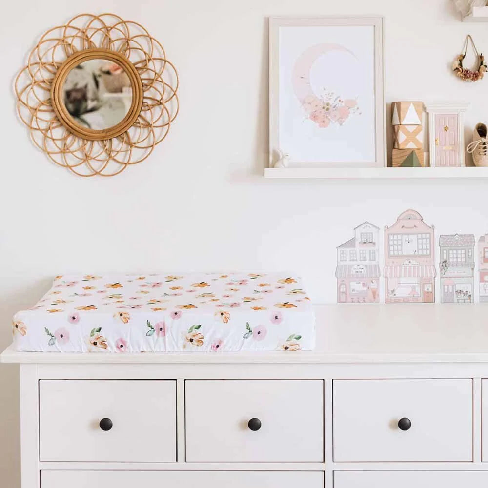 Snuggle Hunny Kids- Poppy Fitted Bassinet Sheet & Change Pad Cover