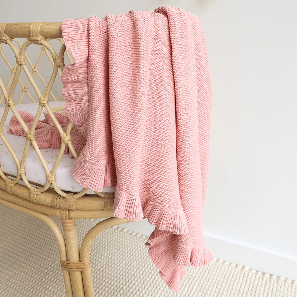 Snuggle Hunny Kids- Rosa Pink Frill Blanket