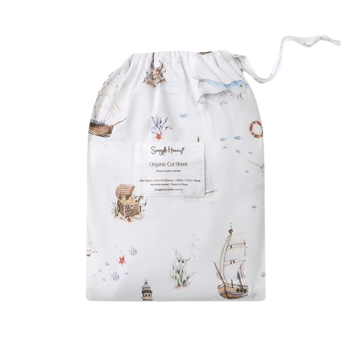 Snuggle Hunny - Set Sail Organic Fitted Cot Sheet