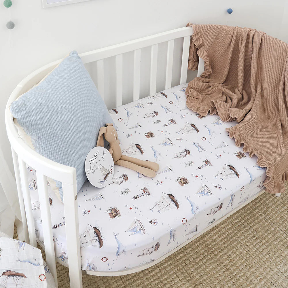 Snuggle Hunny - Set Sail Organic Fitted Cot Sheet
