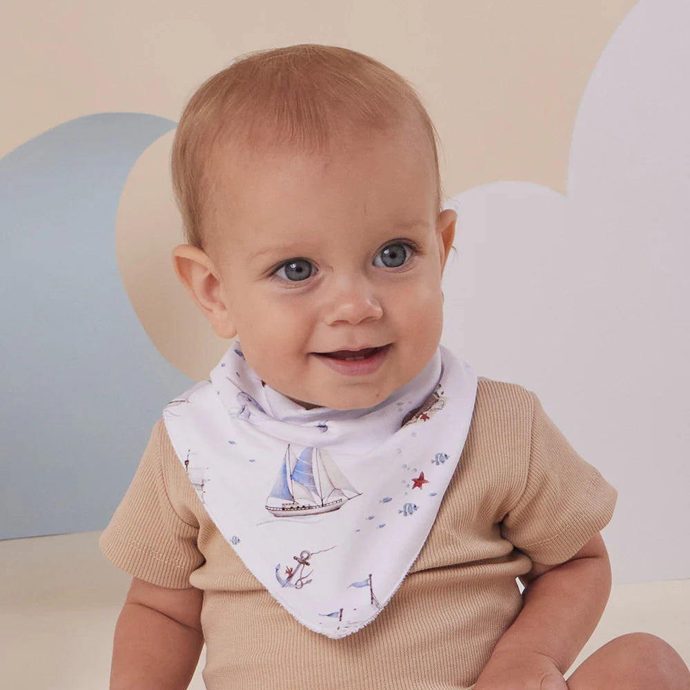 Snuggle Hunny - Set Sail Organic Dribble Bib