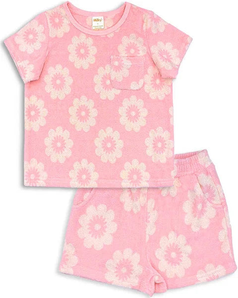 Milky Clothing - Floral Terry Towelling Set