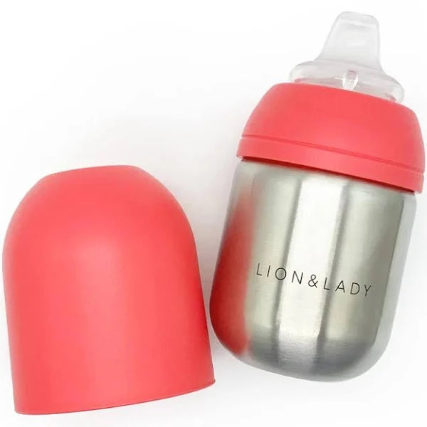 Lion & Lady - Fuchsia Pink Toddler Sippy Stainless Steel Cup