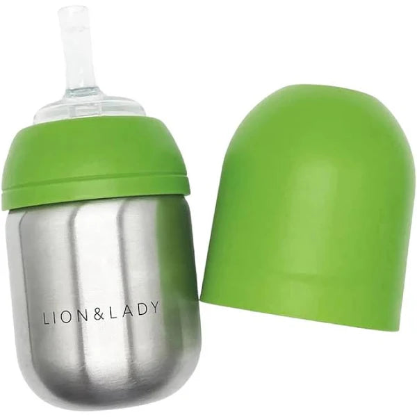 Lion & Lady - Green Apple Toddler Straw Stainless Steel Cup