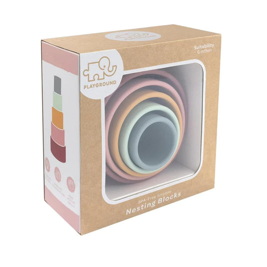 Playground- Silicone Nesting Cups- Pastel Rainbow
