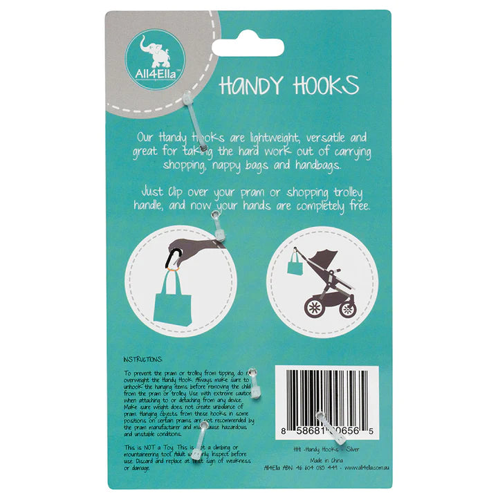 All4Ella- Handy Hooks -Silver