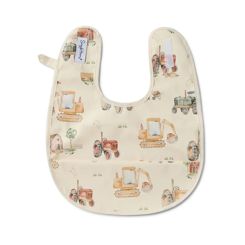 Snuggle Hunny Kids- Diggers & Tractors Waterproof Bib