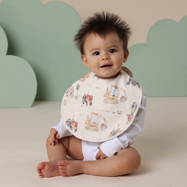Snuggle Hunny Kids- Diggers & Tractors Waterproof Bib