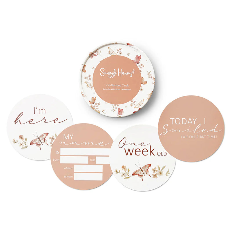 Snuggle Hunny - Butterfly & Pink Milestone Cards