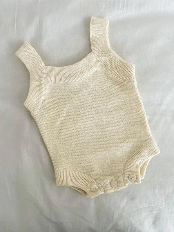 Petit + Co- Singlet Romper- Butter