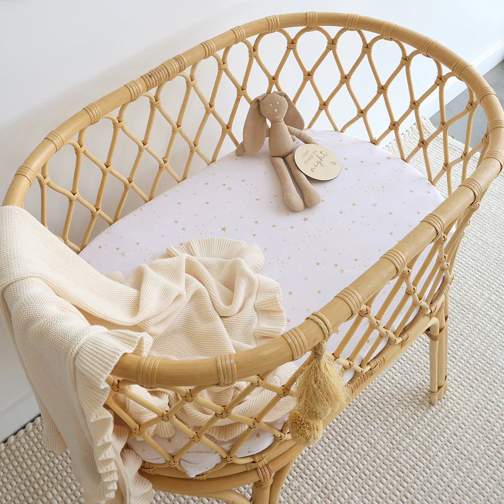 Snuggle Hunny- Stardust Fitted Bassinet Sheet & Change Pad Cove