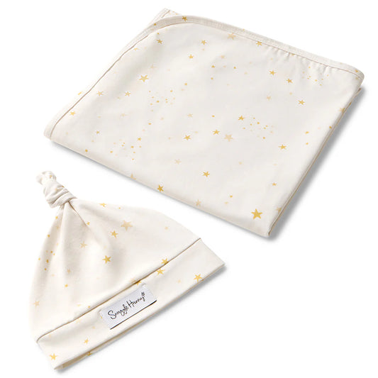 Snuggle Hunny Kids- Stardust Jersey Wrap & Beanie Set