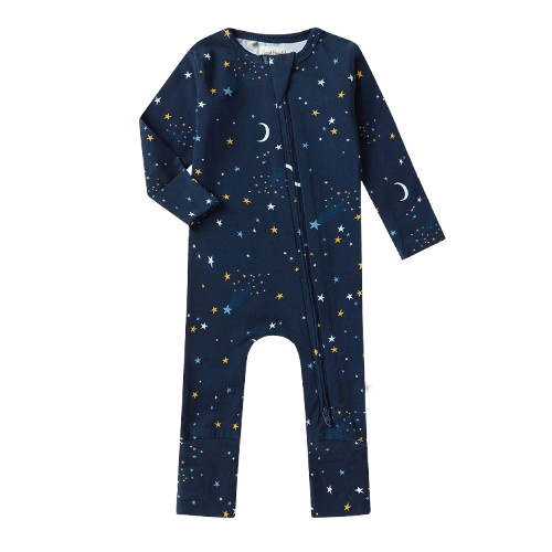 Snuggle Hunny - Starry Night Organic Snugglesuit Convertible Romper