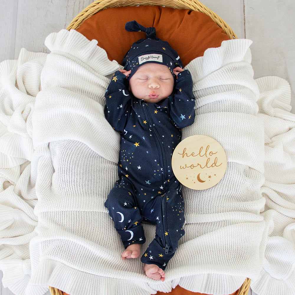 Snuggle Hunny - Starry Night Organic Snugglesuit Convertible Romper