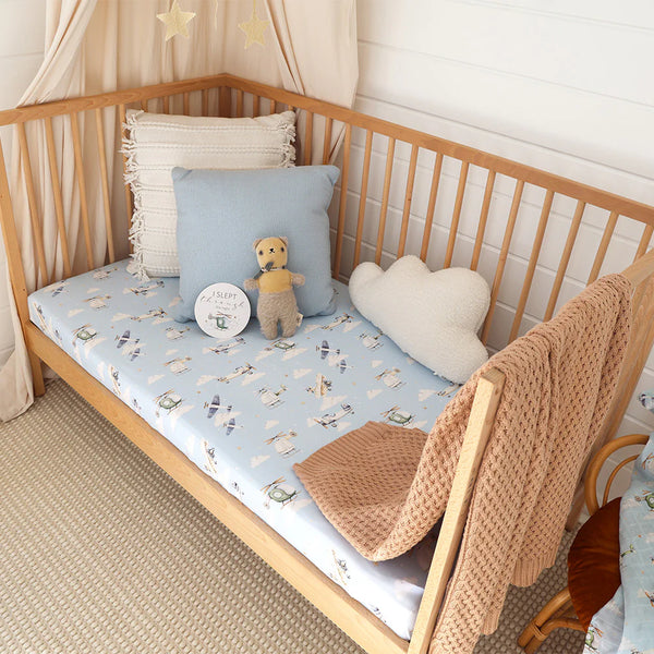 Snuggle Hunny - Taking Flight Fitted Cot Sheet