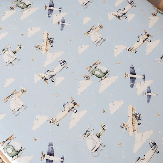 Snuggle Hunny - Taking Flight Fitted Cot Sheet