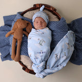 Snuggle Hunny - Taking Flight Jersey Wrap & Beanie Set
