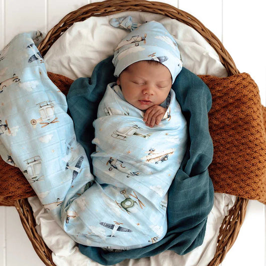 Snuggle Hunny Kids- Taking Flight Organic Muslin Wrap
