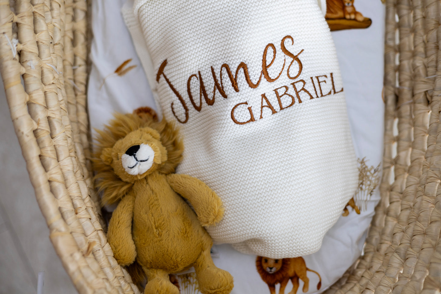 Personalised Knitted Blanket- Snow