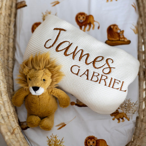 Personalised Knitted Blanket- Snow