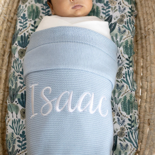 Personalised Knitted Blanket- Sky