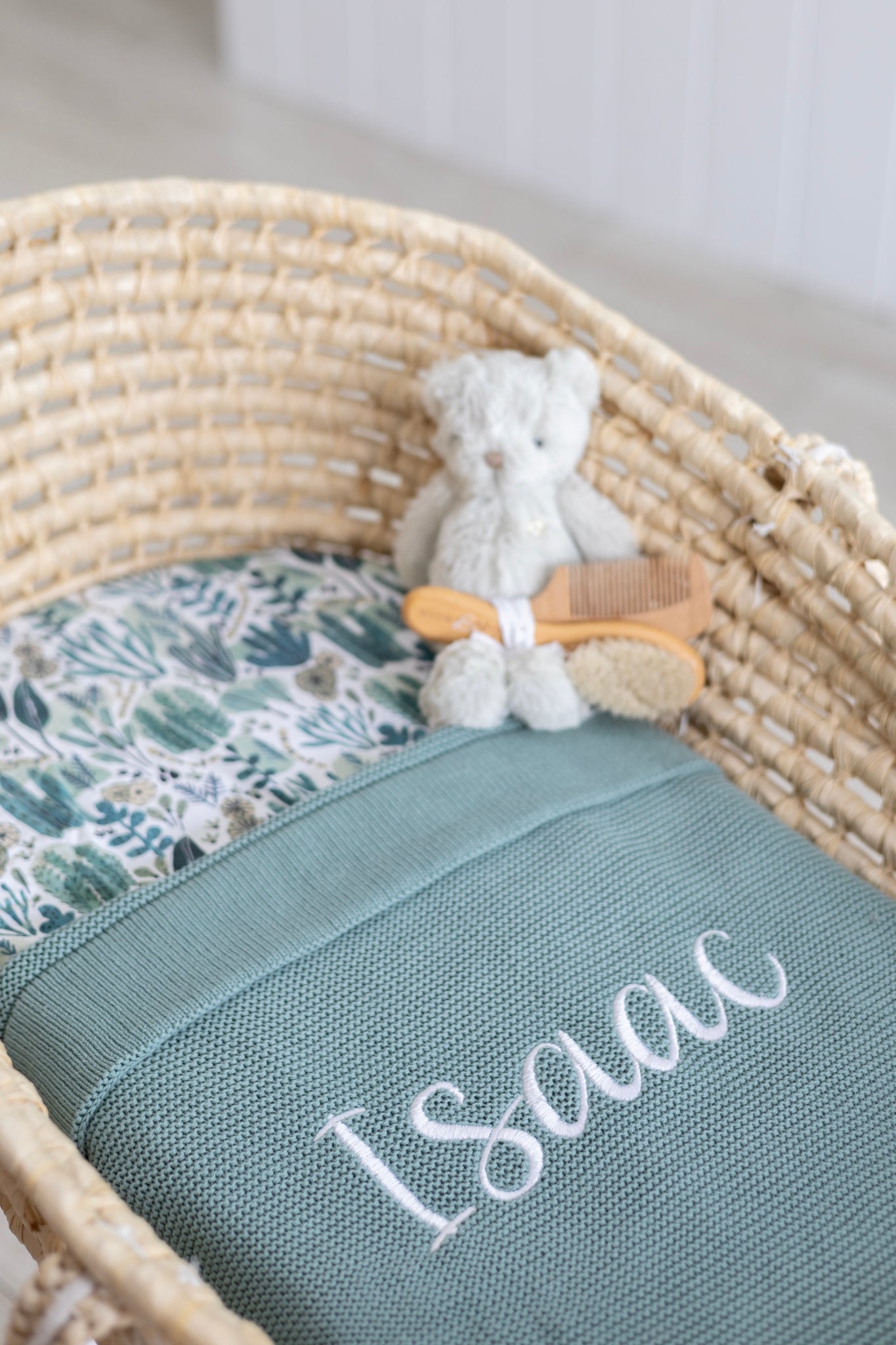 Personalised Knitted Blanket- Azure