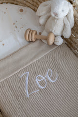 Personalised Knitted Blanket- Fawn