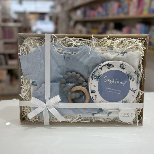 Whale Blue Newborn Gift Box- Large