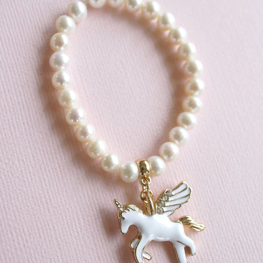 Lauren Hinkley - Pearl Bracelet with Unicorn