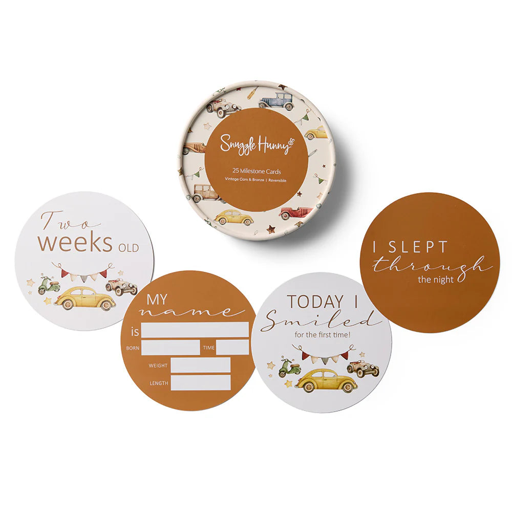 Snuggle Hunny - Vintage Cars & Bronze Milestone Cards