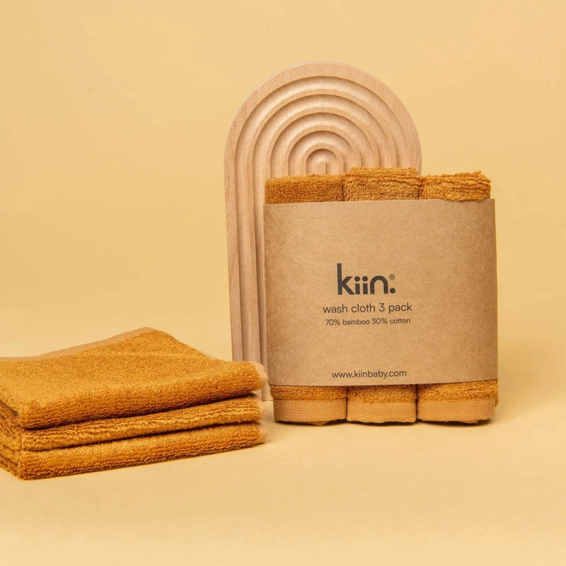 Kiin Baby - 3 Pack Wash Cloth- Caramel