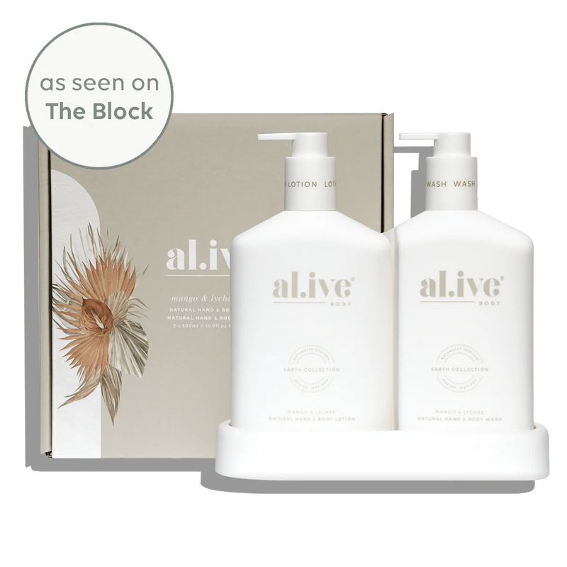 Alive Body - Wash & Lotion Duo on Tray- Mango & Lychee