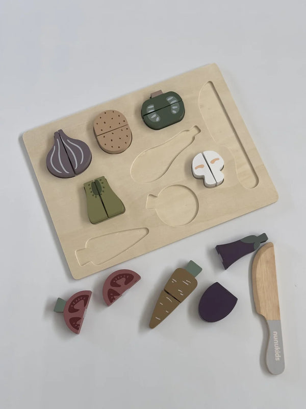 Nunu Kids- Wooden Cutting Vegetable Set