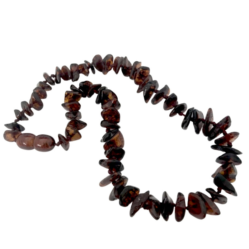 Nature Bubz- Baltic Amber Chip Necklace- Cherry
