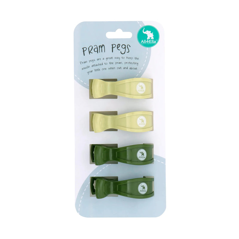 All4Ella- 4 Pack Pegs- Lime/Forest Green