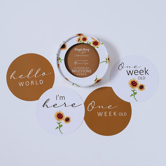 Snuggle Hunny Kids-Sunflower & Bronze Milestone Cards