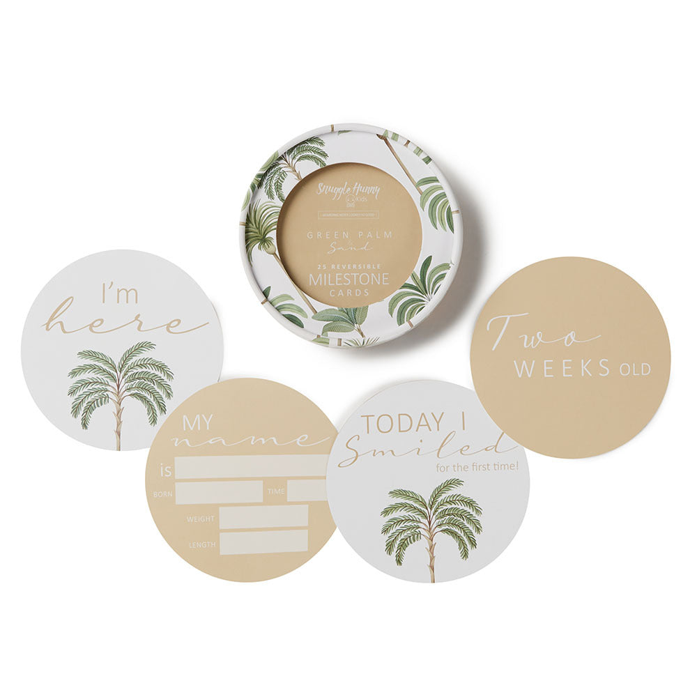 Snuggle Hunny Kids- Green Palm & Sand Milestone Cards