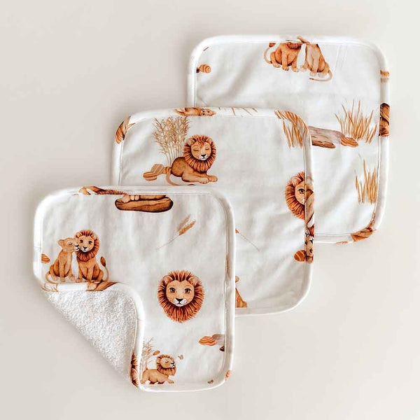 Snuggle Hunny - 3 Pack Wash Cloths- Lion