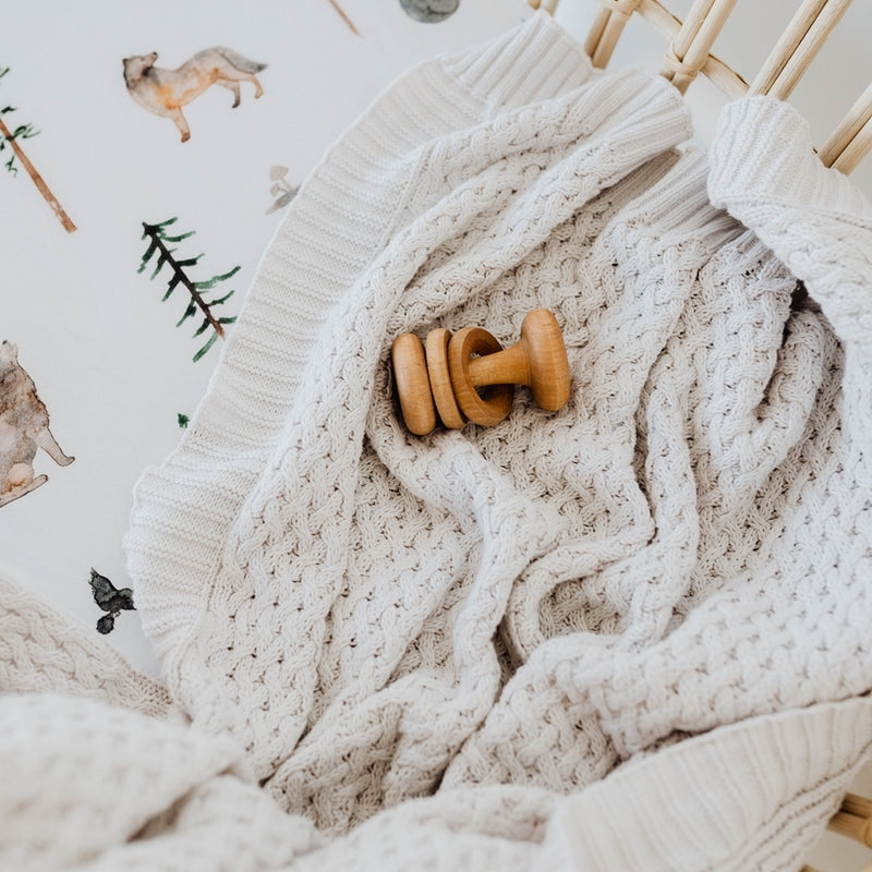 Snuggle Hunny Kids- Grey Diamond Knit Baby Blanket