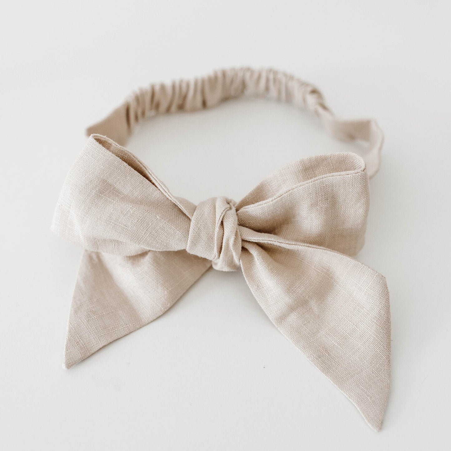 Snuggle Hunny Kids-Natrual Linen Bow Pre-Tied Headband Wrap