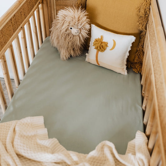 Snuggle Hunny Kids- Sage Fitted Cot Sheet