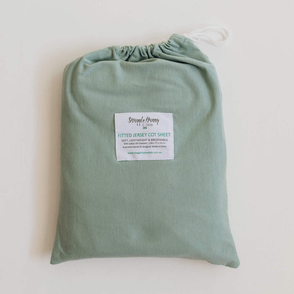 Snuggle Hunny Kids- Sage Fitted Cot Sheet