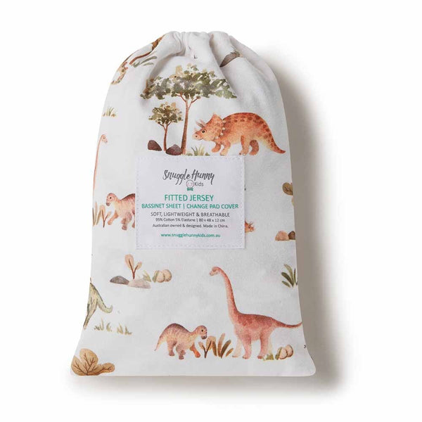 Snuggle Hunny Kids-Dino Fitted Bassinet Sheet & Change Pad Cover