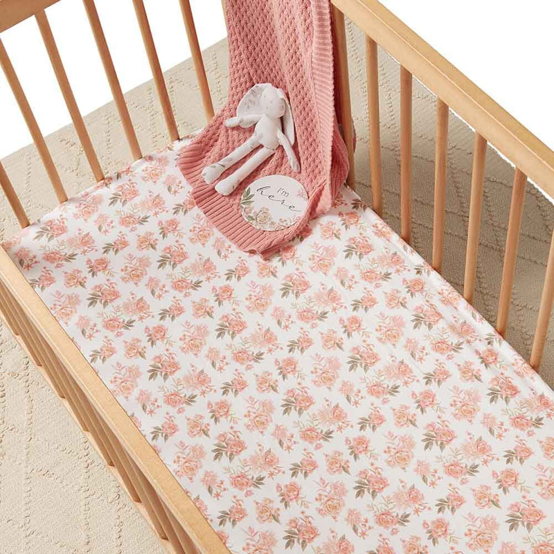Snuggle Hunny Kids- Rosette Fitted Cot Sheet
