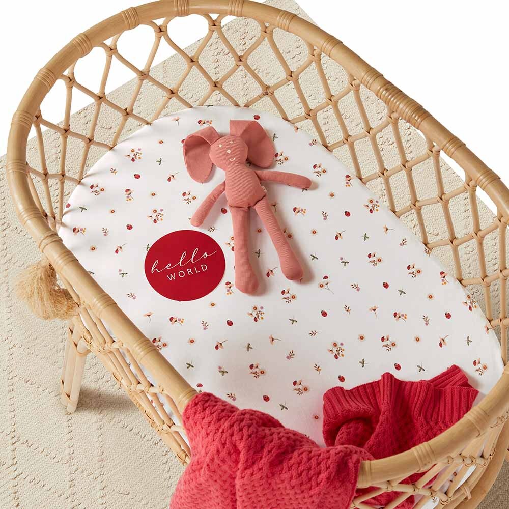 Snuggle Hunny Kids- Ladybug Fitted Bassinet Sheet & Change Pad Cover