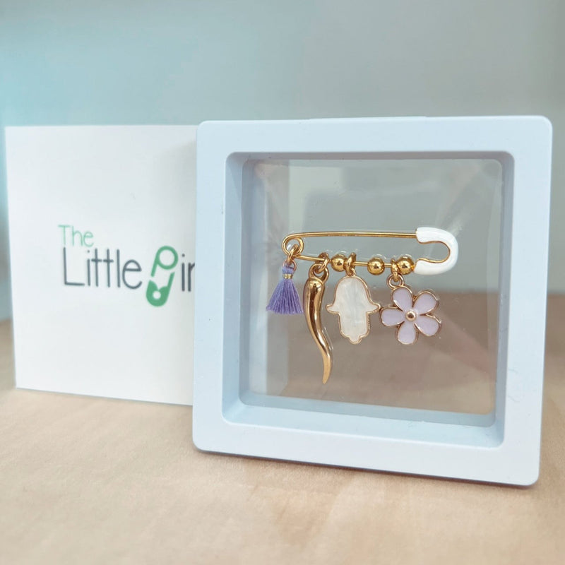 The Little Pin- Lilac Floral Hamza Cornicello