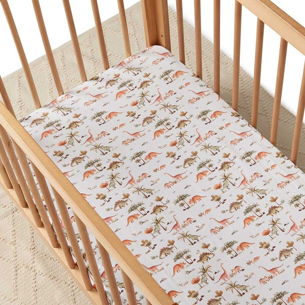 Snuggle Hunny Kids- Dino Fitted Cot Sheet